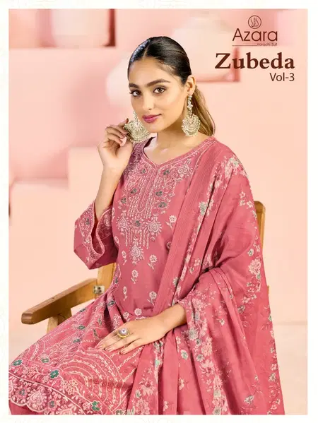 Zubeda Vol 3 By Azara Lawn Cotton Wholesale Dress Material Suppliers In Mumbai
